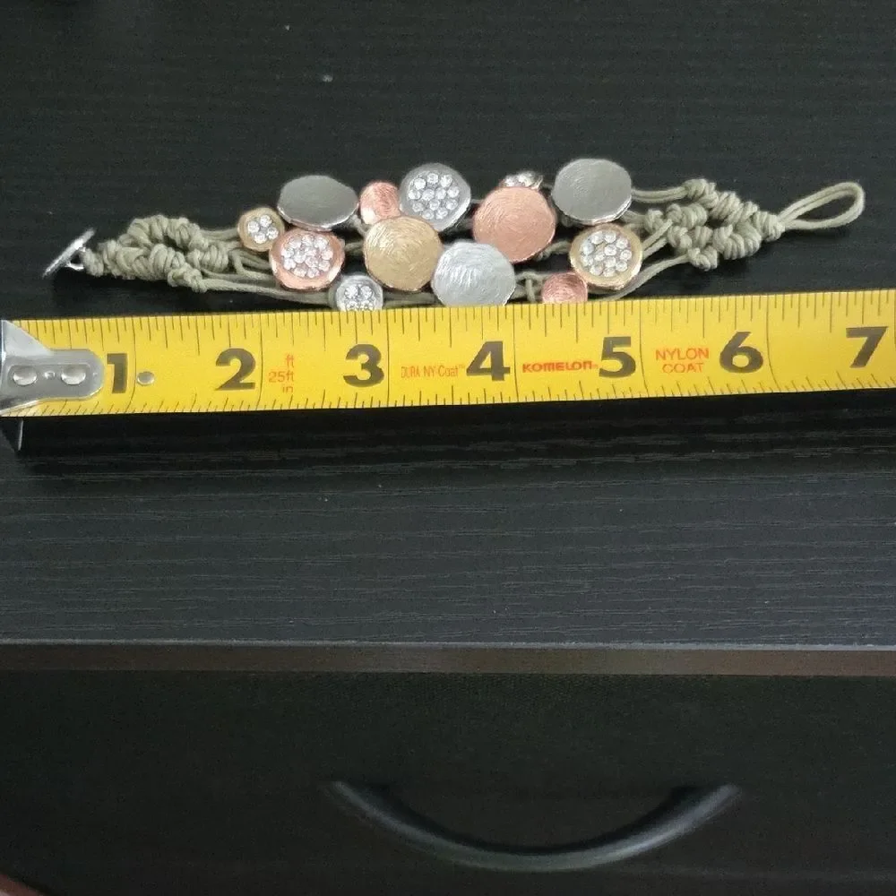 Estate Vintage Mixed Metal Bracelet with Crystal Accents
